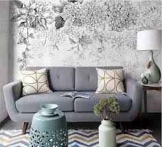Bedroom Black And White Floral Wallpaper 39 X 39 Sketch Flowers Wallpaper Black And White By Dreamywall Decor Home Decor Floral Wall Decals