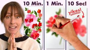 Watercolor Time Challenge: 10 Minutes, 1 Minute, 10 Seconds!