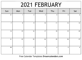 Free, easy to print pdf version of 2021 calendar in various formats. February 2021 Calendar Free Blank Printable Templates