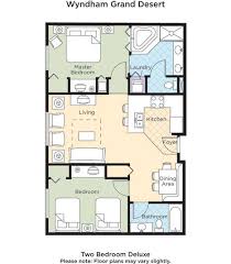 Wyndham Grand Desert Floor Plans View Our Two Bedroom Deluxe Floorplan Floor Plans Wyndham Grand Desert Bedroom Floor Plans
