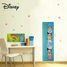 Disney Tsum Tsum Cartoon Height Measure Growth Chart Wall Sticker Decal For Kids Children Nursery Room Decor Green