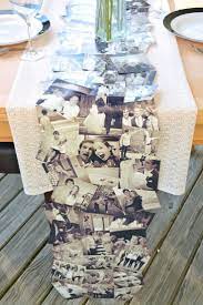Diy Photo Table Runner Using Printed Instagram Pics Table Mariage Fetes De Fiancailles Photos Du Marie