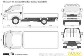Vector Drawing Hyundai H100 Extra Lwb Standard Cab Low Deck Low Deck Hyundai Cab