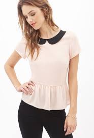 Peter Pan Collar Peplum Top Fashion Clothes Fashion Outfits