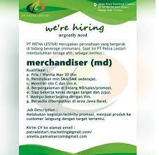 Lowongan kerja pt unilever indonesia tbk seluruh indonesia maret 2021. Lowongan Kerja Merchandiser Pt Patna Lestari Bandung Liputan Media