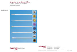 Universal Screw Removal Set Chart