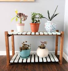 Slatted Plant Stand Plant Shelves Plant Stand Indoor Diy Plant Stand