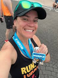 Daily running in cool air and blue sky