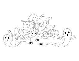 You can also use these as decorations. Printable Cute Happy Halloween Coloring Page