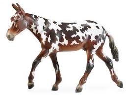 The sterile offspring of a female horse and a male donkey. Breyer Walking Mule Buckeye Appaloosa Triple Mountain Model Horses