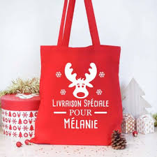 Tote Bag Noel Personnalise Livraison Speciale Pour Cadeaux De Noel Personnalises Sacs De Noel Noel