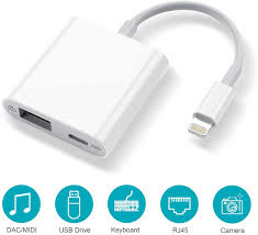 Lightning To Usb Camera Adapter With Charging Port Lightning Female Usb Otg Cable Adapter For Select Iphone Ipad Models Support Connect Camera Card Reader Usb Flash Drive Midi Keyboard White Walmart Com