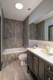 Custom Full Bathroom With Porcelain Tile Shower Wall And Quartz Countertops Vinyl Plank Flooring Vinyl Flooring Lowes Vinyl Plank Flooring