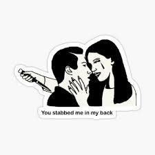 D'après le témoignage de cette dame d'une il lui a alors jeté un couteau de cuisine qui s'est planté dans le dos de la sexagénaire, lui valant huit jours d'incapacité totale de travail. Stickers Sur Le Theme Poignard C3 A9 Dans Le Dos Redbubble
