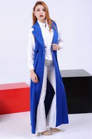 Uzun Yelek Sax Dugmeli Moda Yelek Giyim