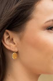 Gold Disc Earrings with Diamonds