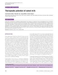 The intuition that tells you that you need to live your truth. Pdf Therapeutic Potential Of Camel Milk