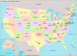 Teach your students about the united states using a free us states and capitals map. U S States And Capitals Map