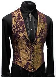 Black And Gold Vest Aristocrat Vest Purple Black Tapestry Shrine Of Hollywood Mens Stylish Vests Mens Trendy Outfits Mens Outfits