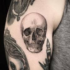 Skull Bite The Bullet Tattoo Pin On Tattoos