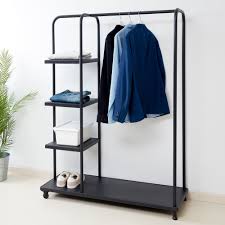 So ikea sells a rail to hang the cabinets on, the rail has a million holes in it and a t channel to slide the attachment hardware into, this is a heavy double layer of gavanized 16 or 18 gauge steel. Kornsjo Clothes Rack Black 120x45x160 Cm Ikea Switzerland Diy Clothes Rack Clothing Rack Bedroom Clothing Rack