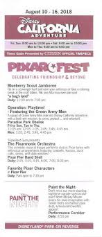 Disney California Adventure Times Guide August 10 16 2018 Disney California Adventure Disneyland Resort California Adventure