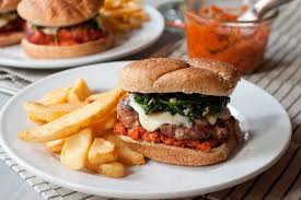 Sausages Burger Plate