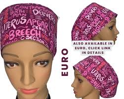 Louis + Phil OB/GYN Words Men's/unisex Tie Back Scrub Cap