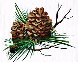 The pine cones will probably close up. Pine Cone Copy Brochure Painting By Debbi Wetzel
