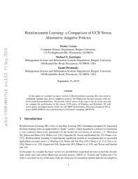 Bachelor of arts in computer science. Reinforcement Learning A Comparison Of Ucb Versus Alternative Adaptive Policies Deepai