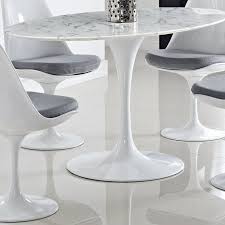 Kylee Artificial Marble Oval Shaped Dining Table Dining Table Artificial Marble Dining