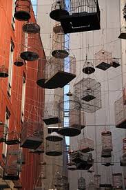 Unique geodesic shape gives birds more all round flying space. Birdcage Wikipedia