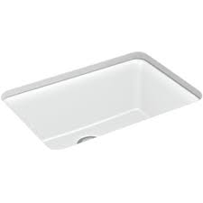 Shop our selection of undermount bathroom sinks and get free shipping on all orders over $99! Kohler K 28000 Cm6 Matte White Cairn 27 1 2 Undermount Single Basin Composite Kitchen Sink Faucetdirect Com