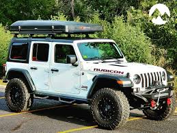 Jeep Jl Rubicon Rhino Rack Backbone Pioneer Platform Quick Release And Ikamper Skycamp Rooftop Tent In 2020 Overland Gear Roof Top Tent Jeep