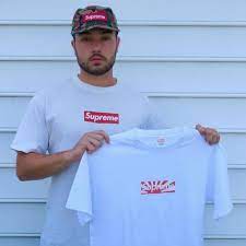 Supreme box logo hoodie peach free shipping. The Tee Shirt Supreme White 20th Anniversary Box Logo Eric Whiteback On His Account Instagram Spotern