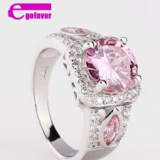 Fashion 925 Silver Pink Stone New Mystic Topaz Band Ring Jewelry With Rings For Women Bt0042 In Ring Pink Topaz Jewelry Silver Fashion Silver Wedding Jewelry