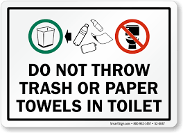no waste in toilet signs no rubbish