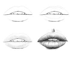 Sketch Tutorials Lips 4 Steps Lip Drawing Sketches Tutorial Realistic Drawings