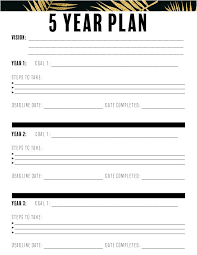 5 Year Plan Printable Planner Sheet Goal Planner Digital Etsy Goals Template Year Plan How To Plan