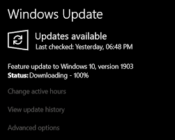 Windows 10 1903 Update Stuck At Downloading 100 Microsoft Community