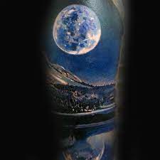 70 Sky Tattoos For Men Atmosphere Design Ideas Realistic Moon Tattoo Half Sleeve Tattoo Half Sleeve Tattoos Designs