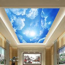 Caractéristiques des meilleures tendances intérieures 2020. Papier Peint Photo Moderne 3d Nuages Bleu Ciel Blanc Papier Peint Mural Pour Decoration Interieure Maison Salon Plafond Hall D Entree Aliexpress