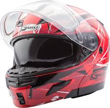 Gmax Gm54s Red Maroon Scribe Graphic Modular Snow Helmet