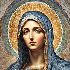 Mosaic of the Virgin Mary by abboud Wall Art