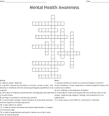 Expensive treatments aren't the only optio. Mental Health Awareness Crossword Wordmint