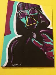 Star Wars Painting Darth Vader Art Acrylic Canvas Popart Pop Art Star Wars Painting Star Wars Drawings Star Wars Canvas Painting
