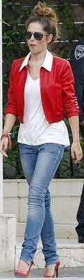 Who Made Cheryl Cole S Red Leather Jacket And Pumps Moda Moda Femenina Estilos