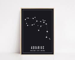 Aquarius Wall Art Aquarius Zodiac Print Astrology Gifts Etsy In 2020 Aquarius Art Astrology Gift Wall Art