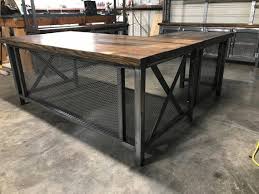 Industrial Rustic L Desk And Return Free Shipping In Etsy Rustic Desk Rustic Industrial L Desk