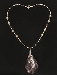 Touched By An Angel Chevron Amethyst Necklace Purpleflame Purple Flame Healing Hands Gemstone Jewelry